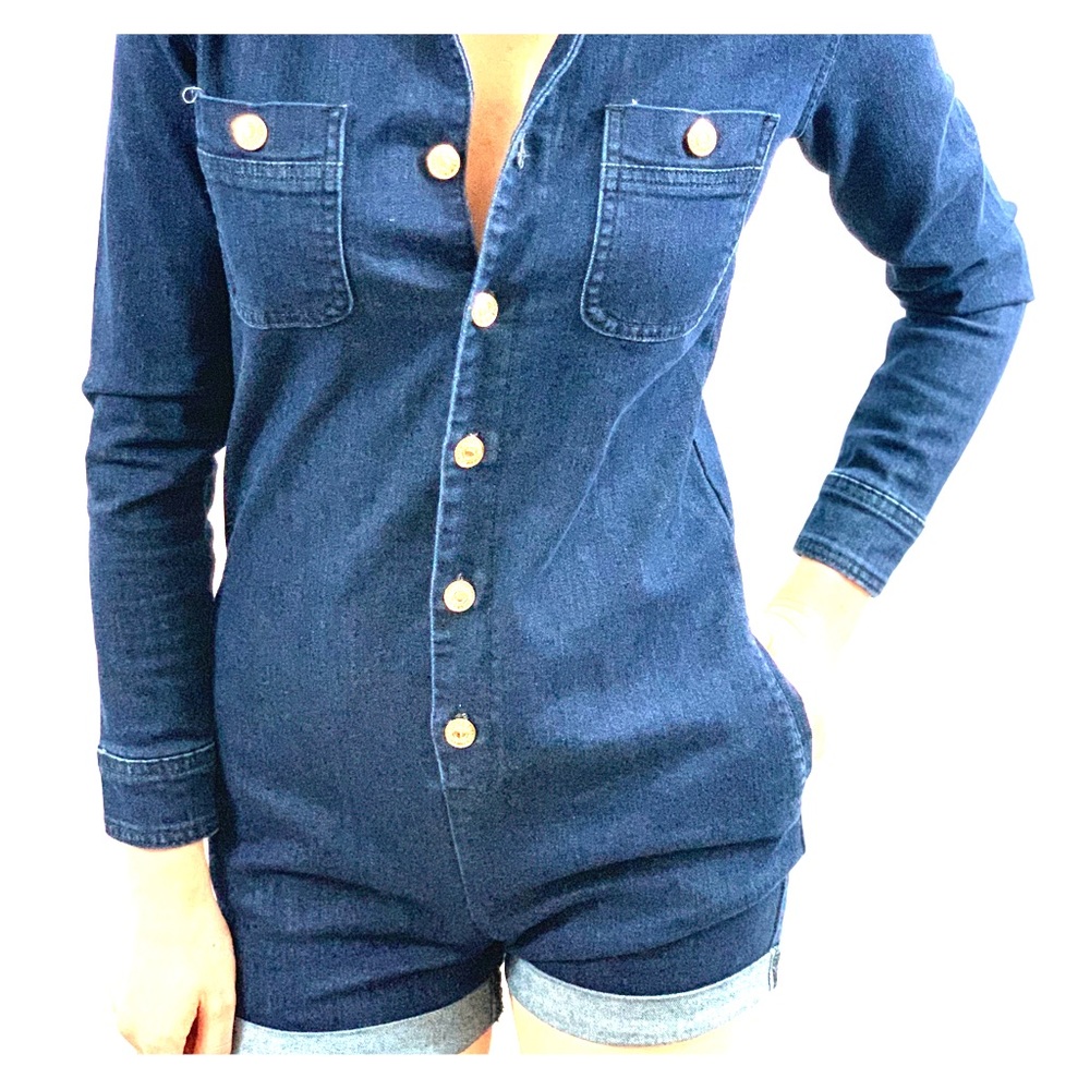 7 For All Mankind: Blue Jean Romper/Jumpsuit